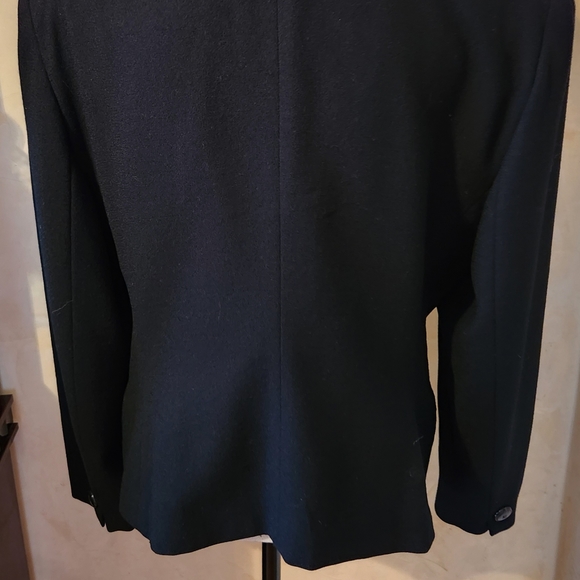 Vintage Authentic Christian Dior Women's Black Wool Blazer Size 14 - Picture 5 of 10